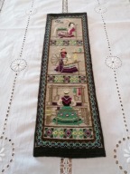 WEŁNIANA MAKATKA KILIM HAFT KRZYŻYKOWY PRZĄŚNICZKI 19 x 62 T1