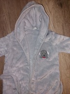 Szary ciepły szlafrok z pieskiem80-92 stan idealny