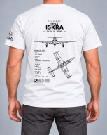 Koszulka T-shirt męska z nadrukiem samolot TS-11 Iskra biała XL
