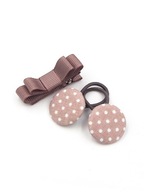 Komplet do włosów gumki i spinka kokardka Polly handmade Momilio