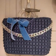 Torebka szydełkowa jeans elegancka damska