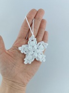 Zawieszka szydełkowa śnieżynka 3D mała na choinkę Handmade
