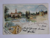 Poznań Posen ogród zoologiczny zoo litografia 1903