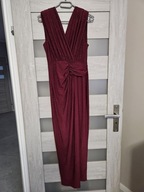 Bordowa sukienka maxi brokat Katniss 42 wesele ślub studniówka