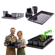 ZESTAW 24 SZTUK DONICZEK Z PODSTAWKĄ DO WYSIEWU NASION – POJEMNOŚĆ 0,5 L