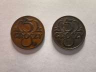 Zestaw 2 monet - 5 gr 1925, 5 gr 1928