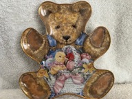 TALERZ Z MISIEM FRANKLIN MINT TEDDY'S EASTER BASKET