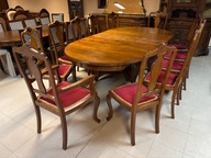 STYLOWY duży ROZKŁADANY STÓŁ 12 KRZESEŁ z ok 1930 roku Meble Stylowe sklep