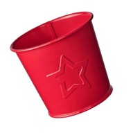 OSŁONKA DONICZKA METALOWA MAŁA 9 CM CZERWONA