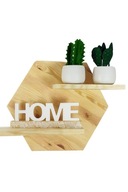 Drewniana półka heksagon z półkami – dekoracyjna, naturalna sosna