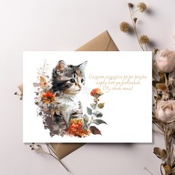 Kartka okolicznościowa Walentynkowa 14,8x10,5 Kot i Ty