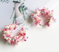 KOLCZYKI kwiaty nocy perełki jedwabne kolor fuksja