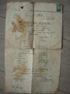 Zastawie - Goraj / Biłgoraj - Świadectwo Szkolne z 1933/34