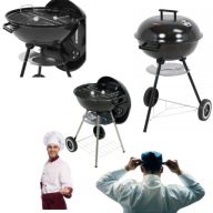 LUND GRILL WĘGLOWY OKRĄGŁY OGRODOWY POKRYWA RUSZT STALOWY 41cm PRZENOŚNY