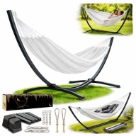 STELAŻ NA HAMAK STOJAK OGRODOWY MOCNY 250KG METALOWY 2 OSOBOWY NA TARAS