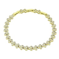 86736 Bransoletka stal chirurgiczna 316L pozł.14k elegancka z cyrkoniami