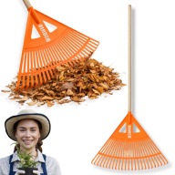 GRABIE PLASTIKOWE DO LIŚCI TRAWY OGRODOWE MOCNE DREWNIANY TRZON 183CM 580MM