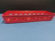 Metalowy czerwony świecznik motyw serca design