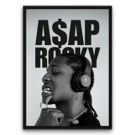 Plakat z ramą 30x40cm ASAP ROCKY Raper Hip Hop Moda Wystrój Pokój Hit