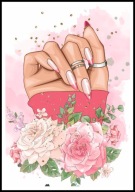 A2 PLAKAT DO SALONU MANICURE PEDICURE PAZNOKCIE, SALON MANICURE URODY