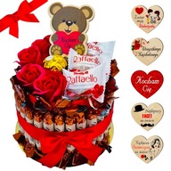 TORT SŁODYCZY SŁODKI KOSZ UPOMINKOWY MIX PACZKA PREZENT NA WALENTYNKI