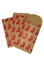 Torebka mini prezentowa na drobiazgi Święta papier eko RENIFER