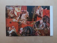 Stara pocztówka malarstwo, obraz, Jan Matejko, Hołd Pruski