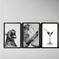 Plakat modowy A3, CHANEL- zestaw 3 plakatów, dekoracja, moda, czarno biały