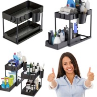 ORGANIZER UNIWERSALNY 2 POZIOMOWY WYSUWANA PÓŁKA REGAŁ STOJAK DO KUCHNI