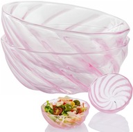 LIDL ERNESTO ZESTAW 2 MISKI SZKLANE RÓŻOWE KOMPLET 2 SZTUK 12x4,3 cm 175ml