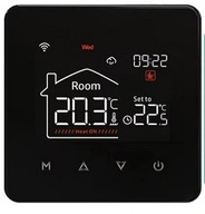 CZARNY TERMOSTAT POKOJOWY PANEL LCD 16A WIFI TUYA OGRZEWANIE PODŁOGOWE