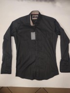 KOSZULA MĘSKA ELEGANCKA REGULAR FIT CZARNA GOLF CLUB r. M nr 643B