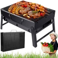 GRILL OGRODOWY WĘGLOWY PRZENOŚNY MAŁY SKŁADANY TURYSTYCZNY BBQ WALIZKA