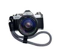 Pasek do aparatu bawełna nadgarstkowy czarno szary