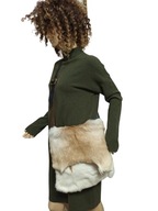 duża torebka boho skórzana z włosiem