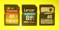 SDHC 8 GB >> T R A N S C E N D >> K I N G S T O N