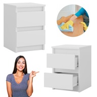 SZAFKA NOCNA BIALA STOLIK NOCNY DO SYPIALNI DWIE SZUFLADY VINTAGE LOFT