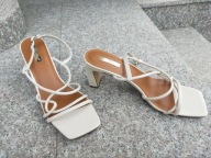 PRIMARK nr 41-40/7UK eleganckie białe sandały na słupku nowe