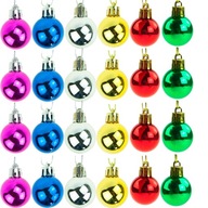 Zestaw bombek 24szt 3cm kolorowe ozdoby choinkowe świąteczne BOŻENARODZENIE