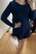 Sukienka granatowa sweterkowa modna zima s sweter