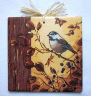 Robótkownia Obrazek kafelek 15x15 Ptak w tarninie