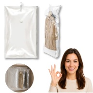 WORKI PRÓŻNIOWE NA UBRANIA 5 SZTUK Z WIESZAKIEM PRZEŹROCZYSTY 70x140 DUŻY