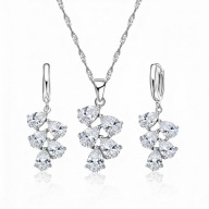 ZK81 Zestaw biżuterii, kolczyki, wisiorek, Łańcuszek , sr. próba 925