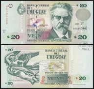 BNB - URUGWAJ 20 Pesos 2000 C # P83 # UNC