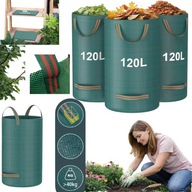 WOREK OGRODOWY KOSZ NA LIŚCIE TRAWĘ CHWASTY GAŁĘZIE ODPADY DREWNO 120L