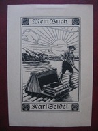 Fritz Tersch Exlibris Karl Seidel ekslibris sygnowany na płycie secesja