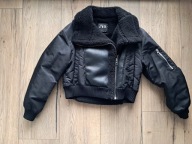 Kurtka kożuszek czarna kieszonka na rękawie xs