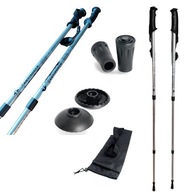 KIJKI KIJE REGULOWANE SKŁADANE POKROWIEC ANTISHOCK 63-135 cm srebrny