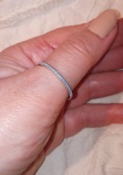 pierścionek wysadzany turkusowymi cyrkoniami srebro 925