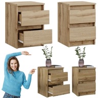 SZAFKA NOCNA STOLIK NOCNY DĄB 2 SZUFLADY DO SYPIALNI SALONU BIURA 30CM